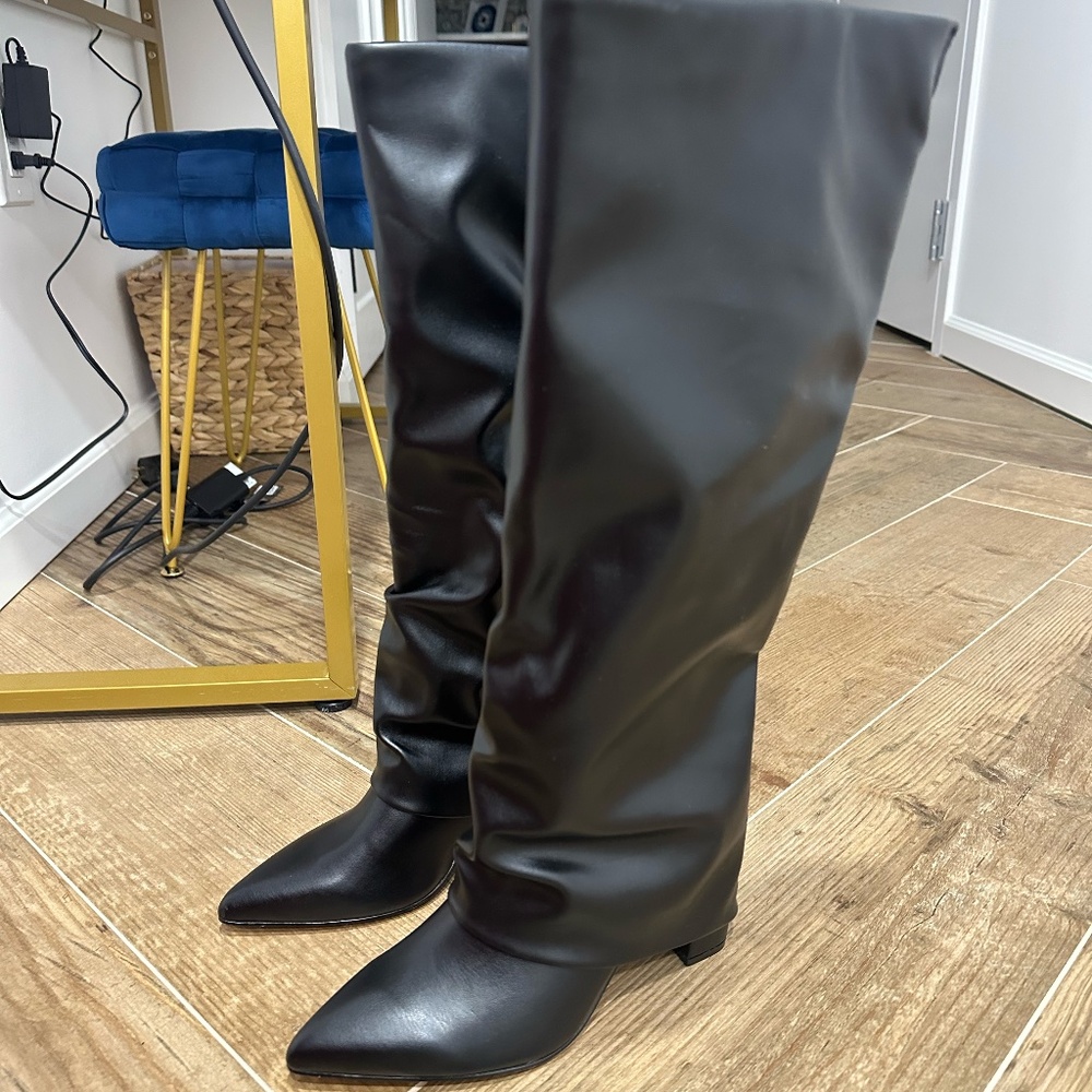 Modatope Knee high boots women fold over